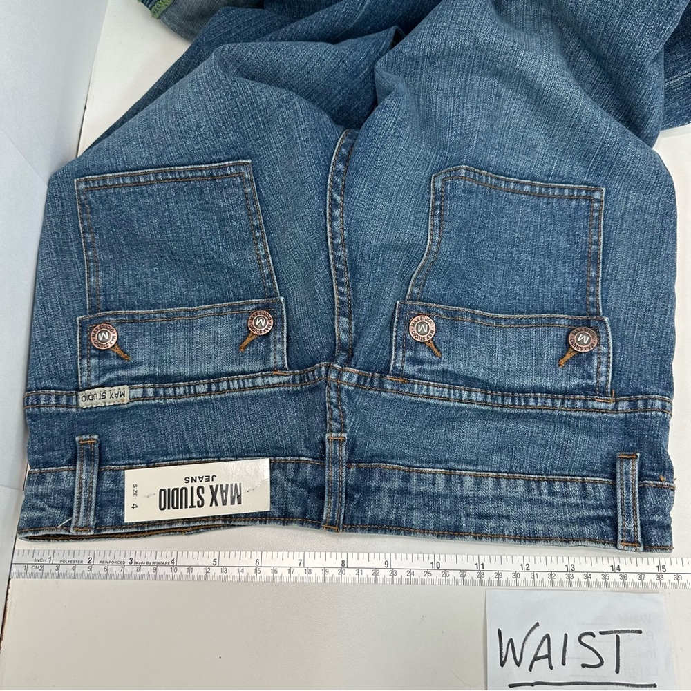 MAX STUDIO Capris Jeans Size 4 Cuffed 4 Pockets cropped New - Picture 11 of 15